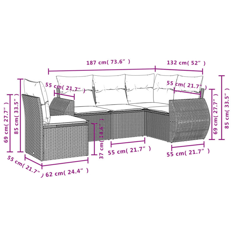  Garden Sofa Set Beige, Cream White, Cream White, Beige