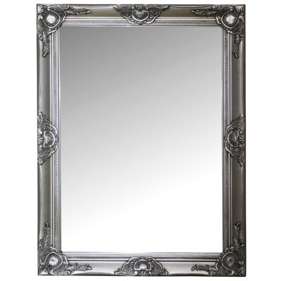 Lepore Flat Wood Framed Wall Mounted Accent Mirror in Silver