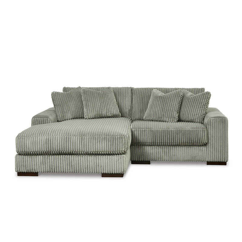 Canapé et chaise longue Lindyn, Polyester brouillard, Orienté à gauche (vu de face)