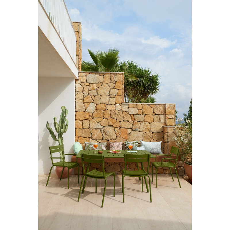 Luxembourg Premium All-Weather Wicker Outdoor Stacking Dining Side Chair, 2, Pesto