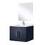 Meuble-lavabo 24 po x 22 po bleu marine avec comptoir en quartz blanc, miroir 18 po et robinet inclus