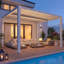 Outdoor Pergola With Adjustable Louvered Roof & Integrated Drainage, Heavy-Duty Metal Louvered Pergola For Patios, Without Curtains & Netting-126757177-126757176