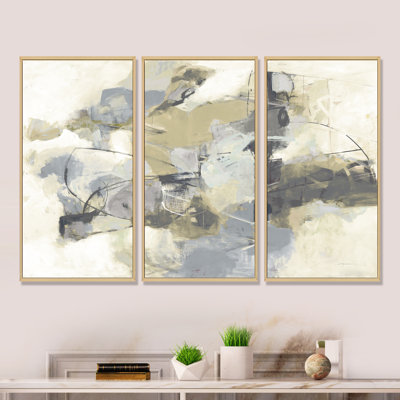 Glam Cream Dream III - ensemble d'art moderne sur toile encadrée moderne et contemporain de 3