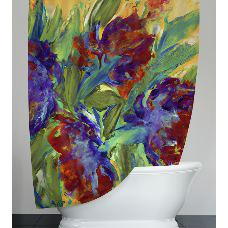 Astromeritis Floral Shower Curtain, 72" H x 70" W