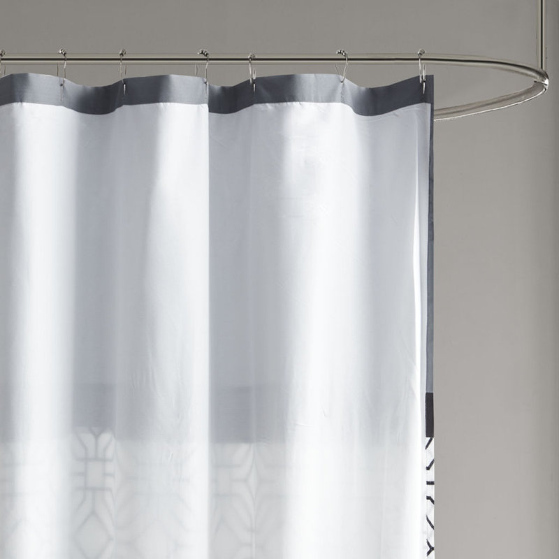 Embroidered And Pieced Shower Curtain