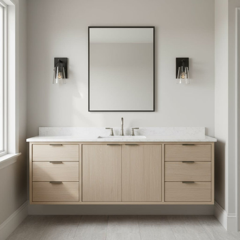 Foster Single Light Bath Wall Sconce w/ Clear Glass Shade