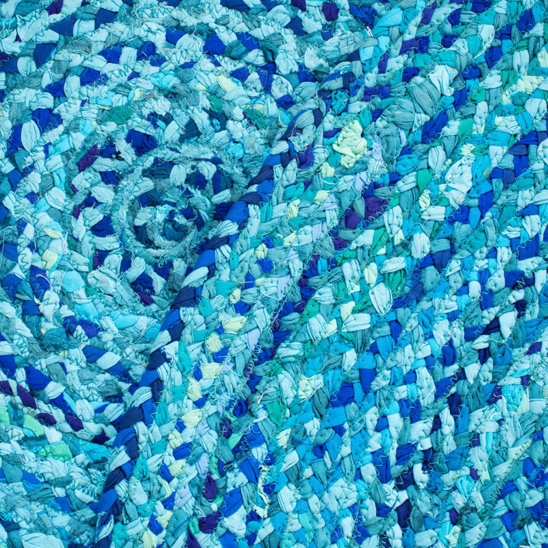 Newberg Hand Woven Cotton Rug, Round 8'