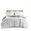 3 pièces d'édredon en fausse fourrure à poils longs 3 pièces pour lit double / grand lit, et agencement de couleur blanche, revers doux, - mini approuvé blanc, rembourrage, lavable à la machine au cycle délicat dans une laveuse de grande capacité, livré-118907605-118907606