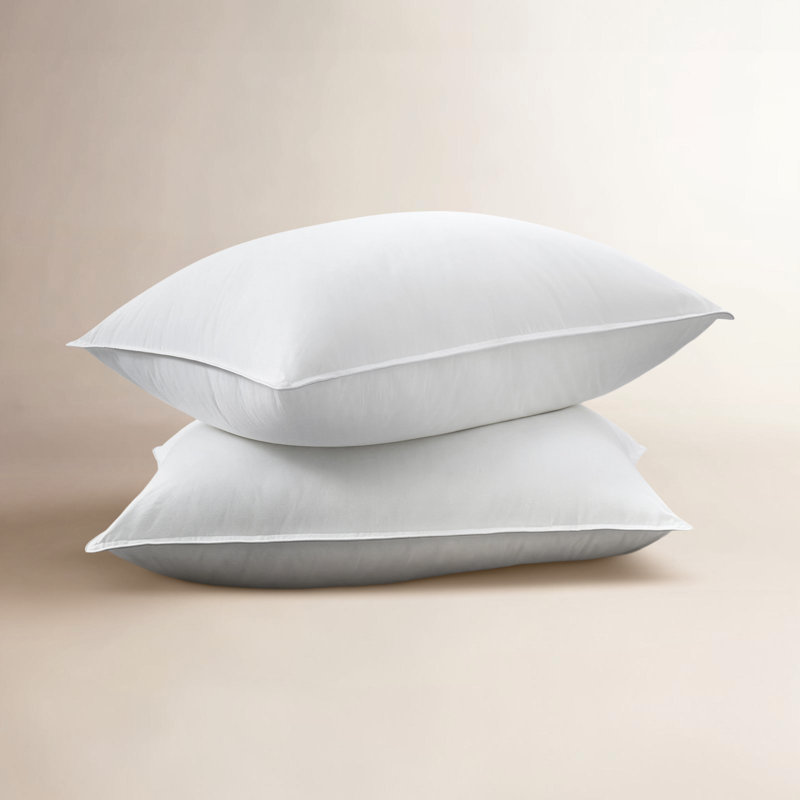 Ensemble de 2 oreillers 100% coton en duvet synthétique avec housse en coton pour toutes les positions de sommeil