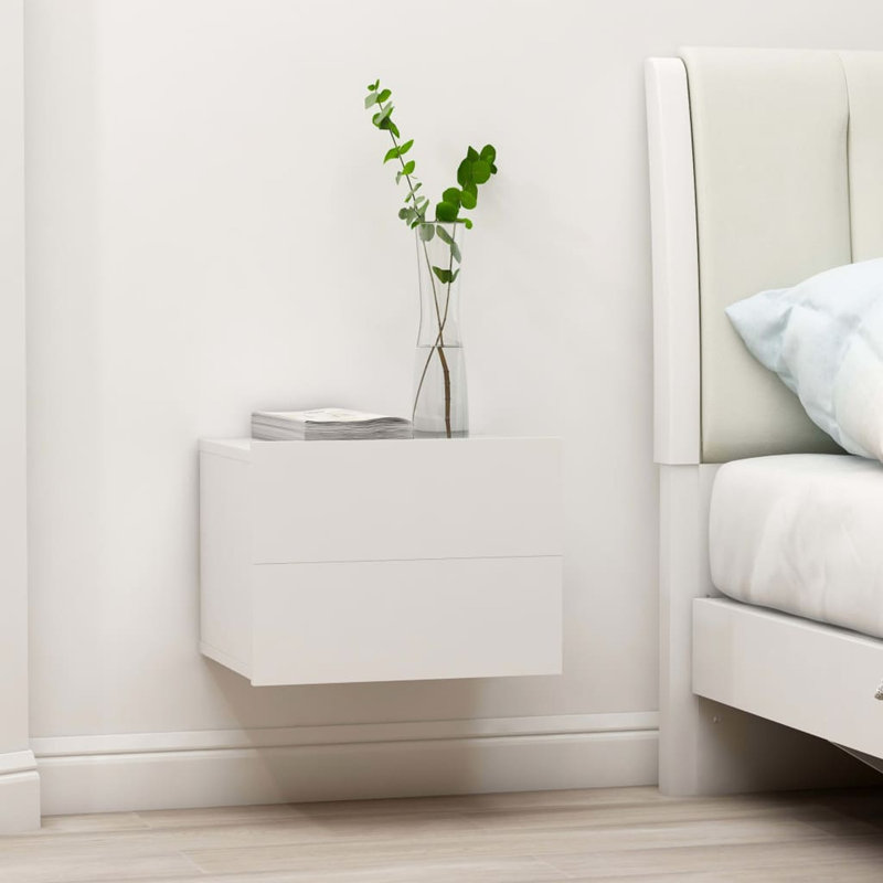 40cm W Bedside Table, White