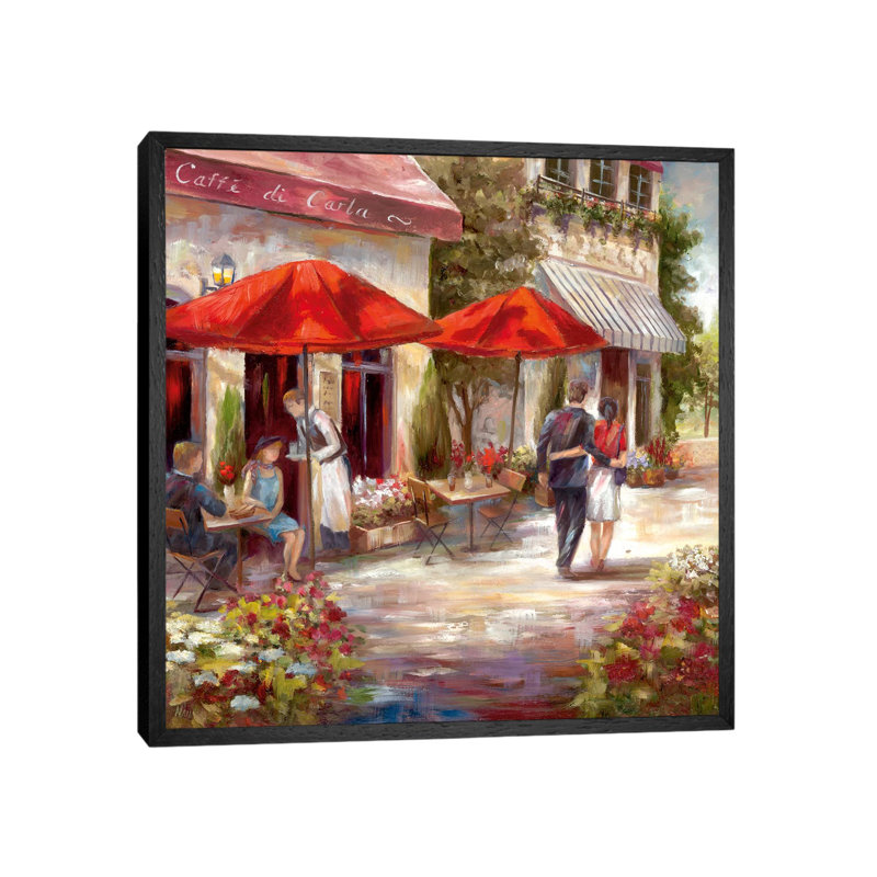 Café Afternoon I by Nan - Painting on Canvas, Black Framed, 66.04 cm H x 66.04 cm W