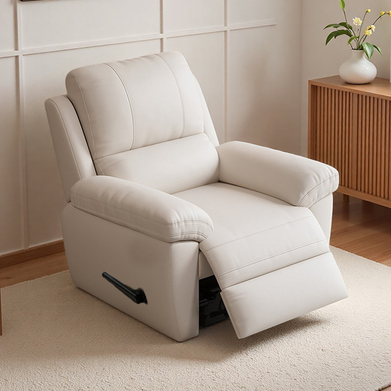 Fauteuil inclinable de loisirs ergonomique en similicuir, Beige
