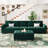 Shavera 6 - Piece 130.6'' Wide Upholstered Sectional Modular Sofa Velvet Large L Shaped Tufted Couch with Storage Ottomans-1814737017