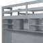 Lit mezzanine double avec tiroirs, tablettes et gris clair-81401314