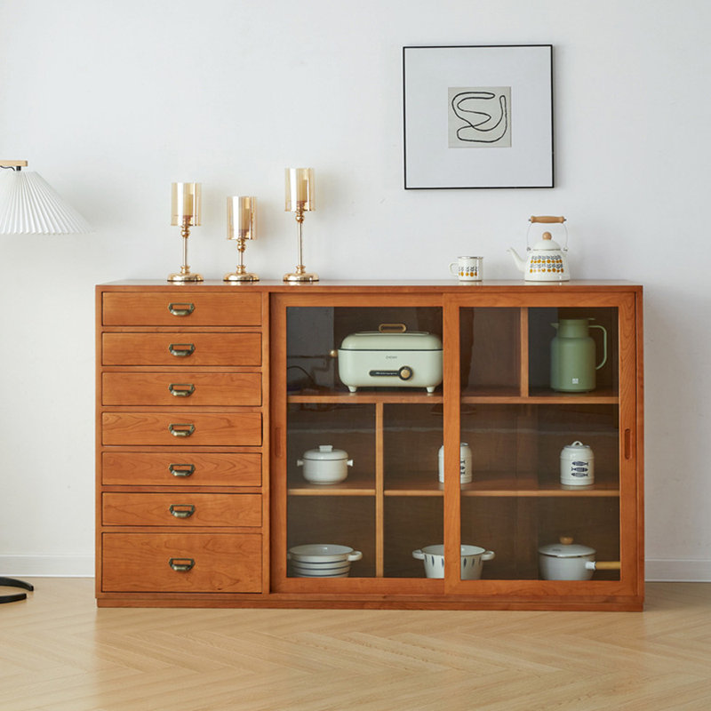Buffet de rangement moderne en verre minimaliste