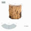 Table de bar d'extérieur en faux bois, 40 po L x 36,4 po H, avec tablettes de rangement intégrées