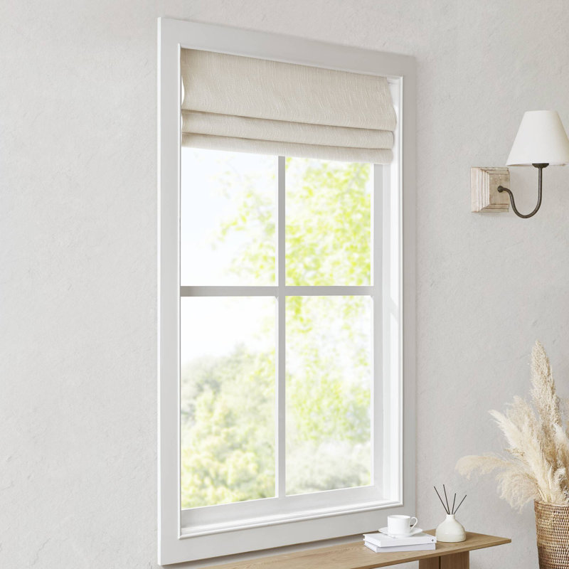 Store romain simple sans cordon 35 x 64 po Quincy Linen, Lin clair, L 35 po x L 64 po