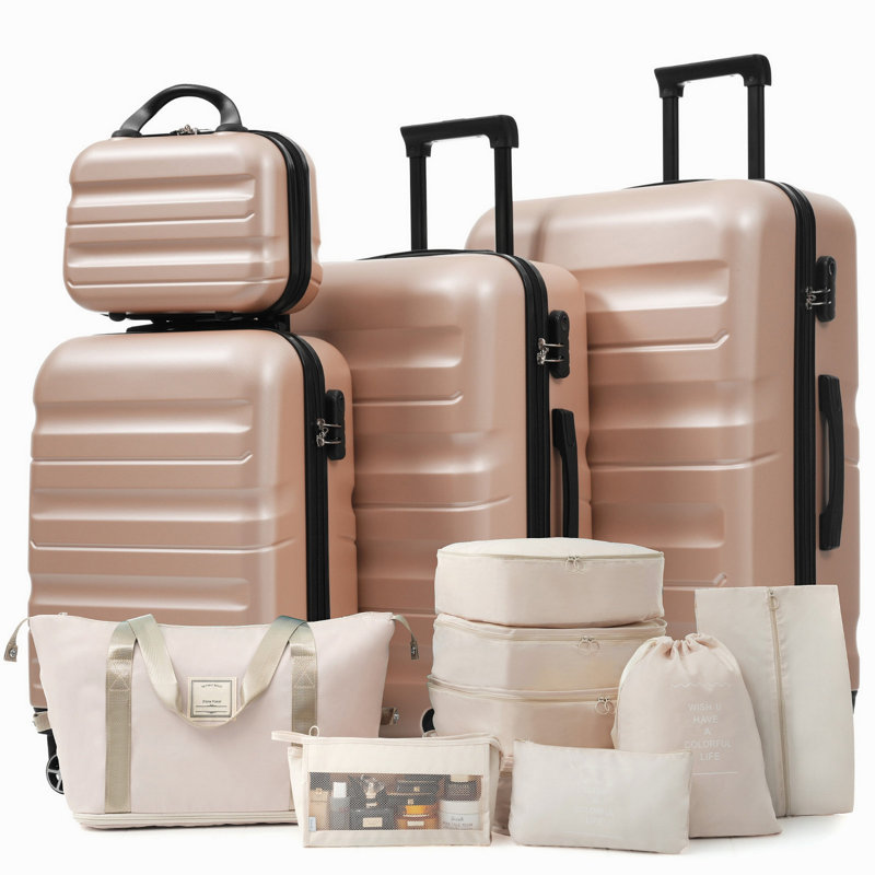 Ensemble de valises Hardshell en ABS - Valises légères et durables avec deux roues pivotantes, tailles de bagage à main et pour bagages