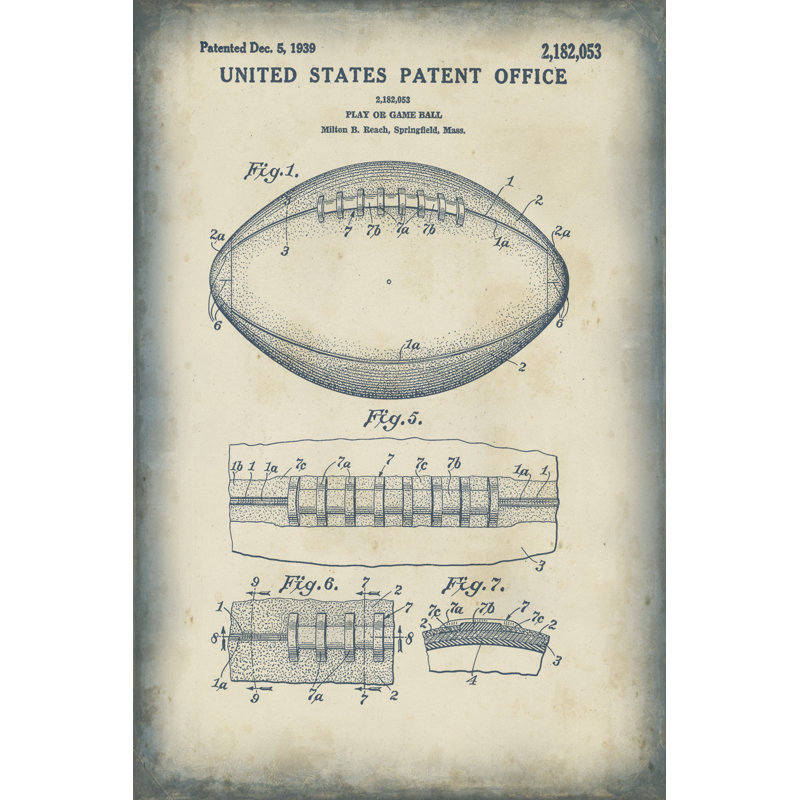Patented Sport I by Studio W - Print on Canvas, 46 cm H x 30 cm W, Wrapped Canvas