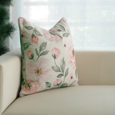 Floral Linen Pillow Cover