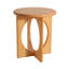 Natural Pine Wood Round End Table - Modern Geometric Cross-Leg Accent Side Table