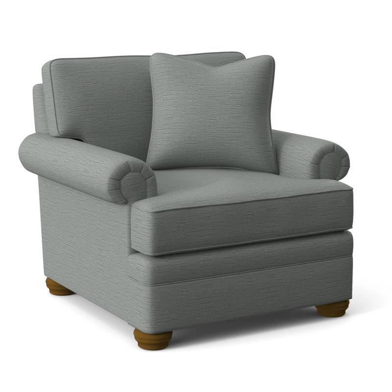 Kensington Armchair, Havana Finish, Frond Melon; 0448-24