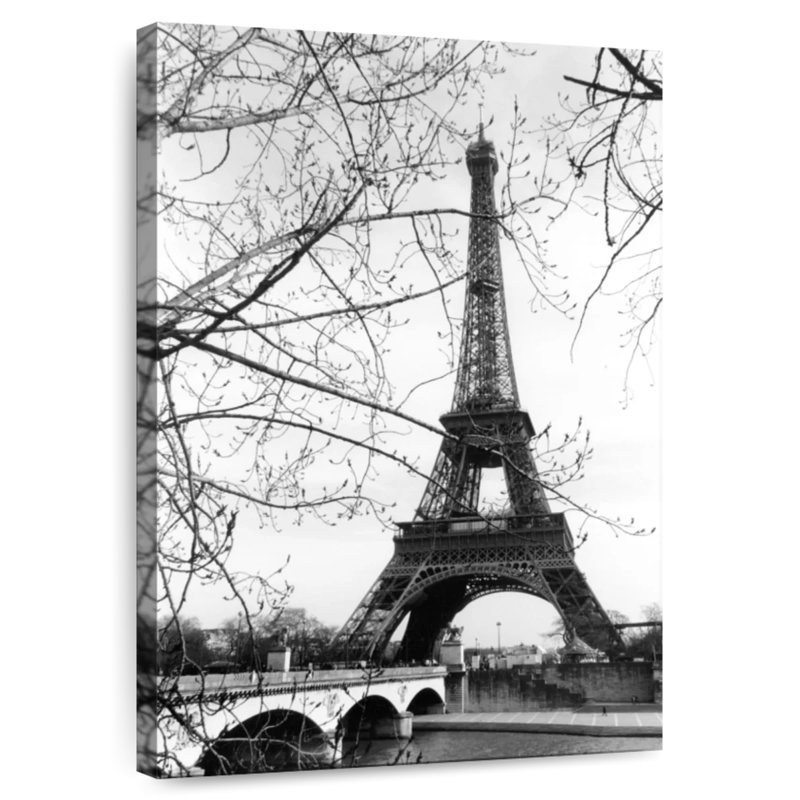 Eiffel Tower Along The Seine River, 39" H x 26" W