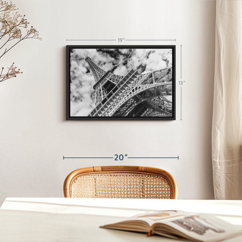 «Tour Eiffel Cloudscape Wall Art», H 13 po x l 19 po
