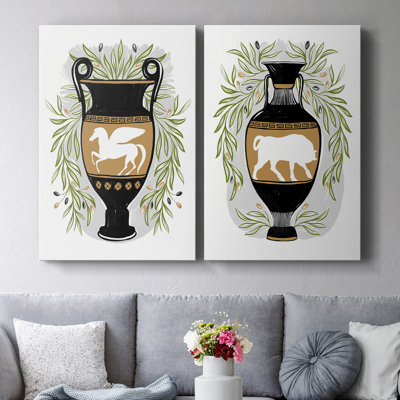 Vases grecs III - Toile tendue avec châssis de qualité supérieure - Prêt à être accroché