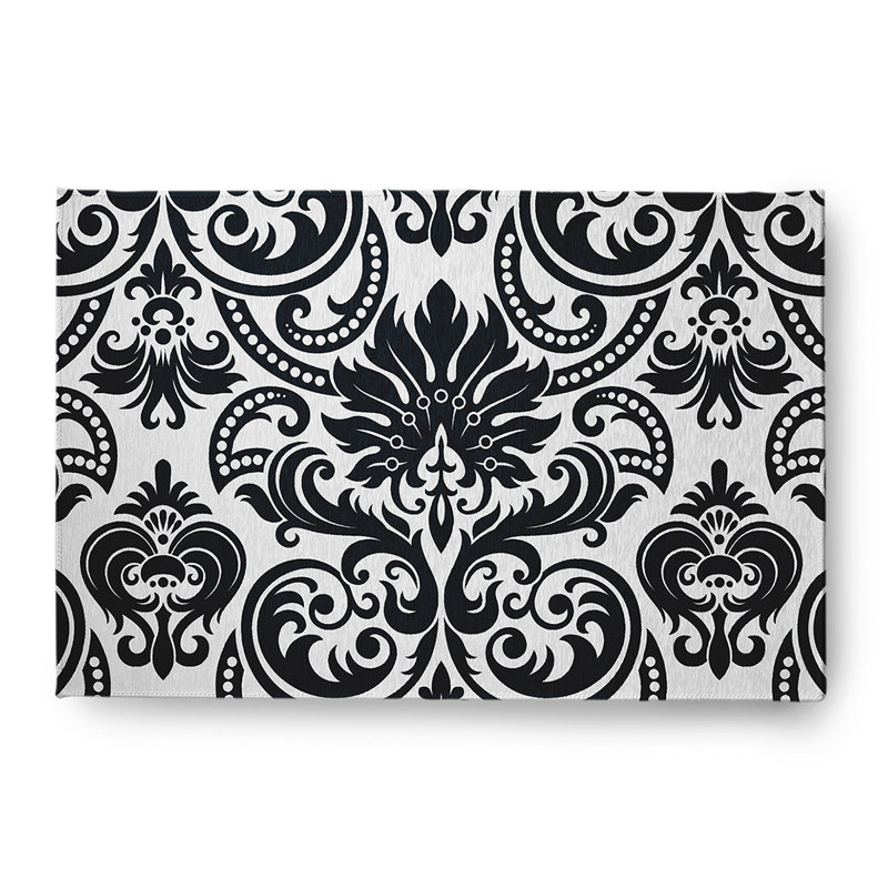 Bayze Chenille Damask Indoor Rug, Rectangle 4' x 6'