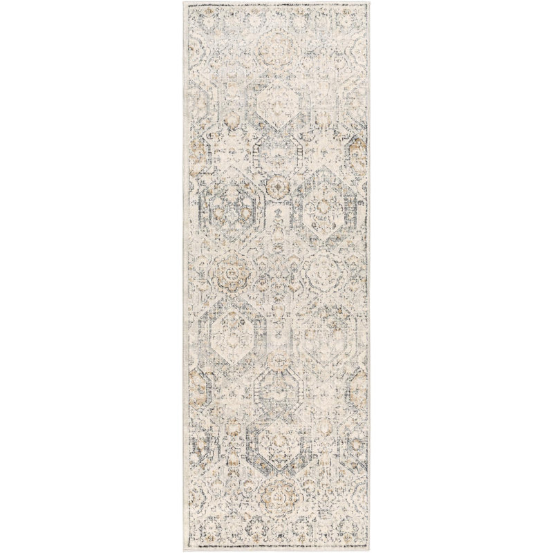 Tapis brun clair / ivoire Peek, Tapis de couloir 2 pi 7 po x 7 pi 3 po
