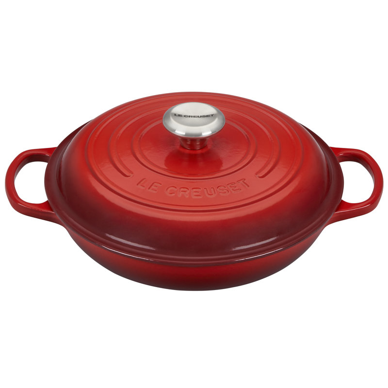 Le Creuset Signature Enameled Cast Iron Braiser with Lid, 5 quarts, Cerise