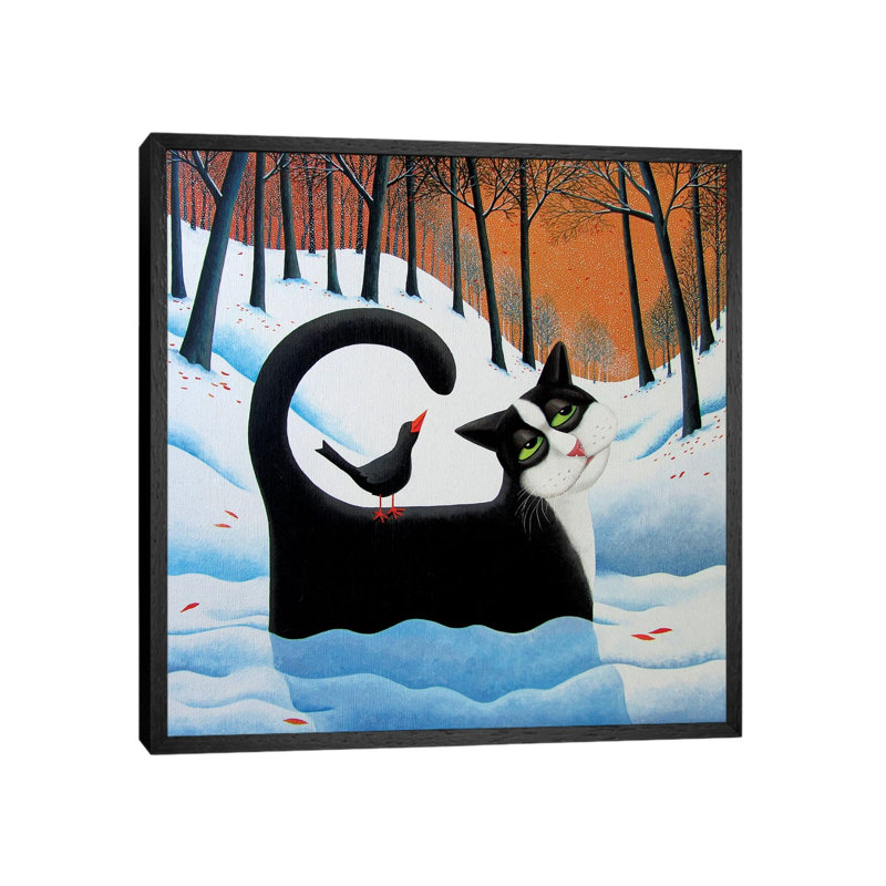 Snow Drifter by Vicky Mount - Painting on Canvas, 45.72cm H x 45.72cm W x 3.81cm D, Black Framed