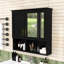 Armoire de salle de bain 2 en 1 avec tablettes réglables et portes à fermeture douce-1012000203
