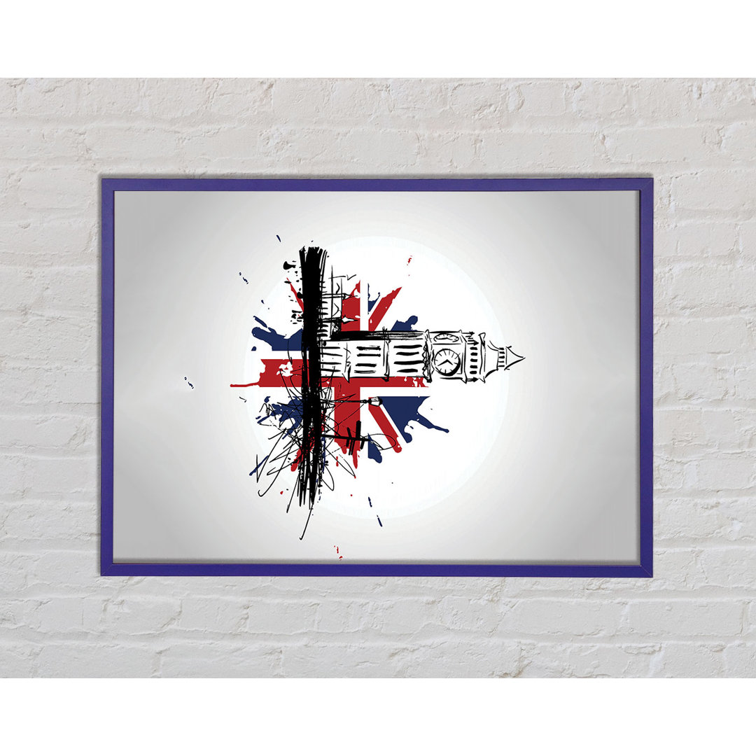 Union Jack Splash Gerahmter Druck