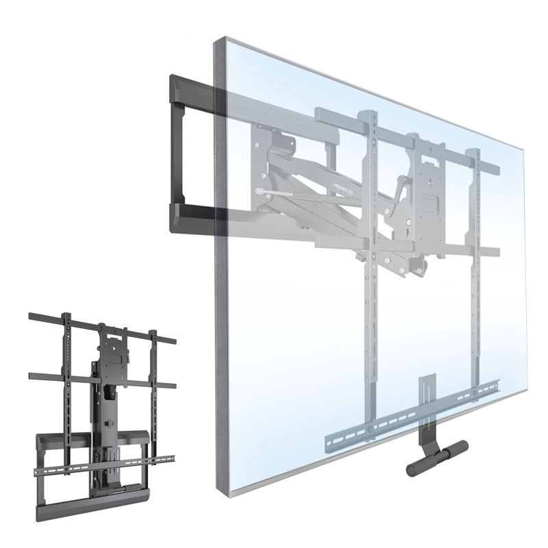 Mount-it Pull Down Fireplace Tv Mount For Tvs From 65 In. To 85 In., Black