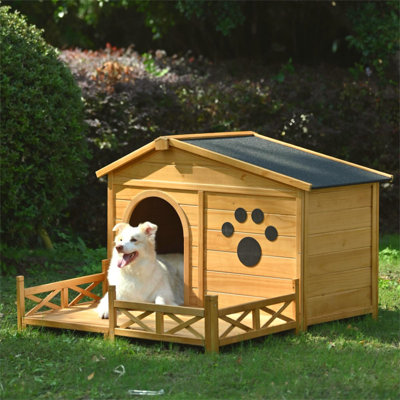 Niche pour chien 48 "en bois avec porche