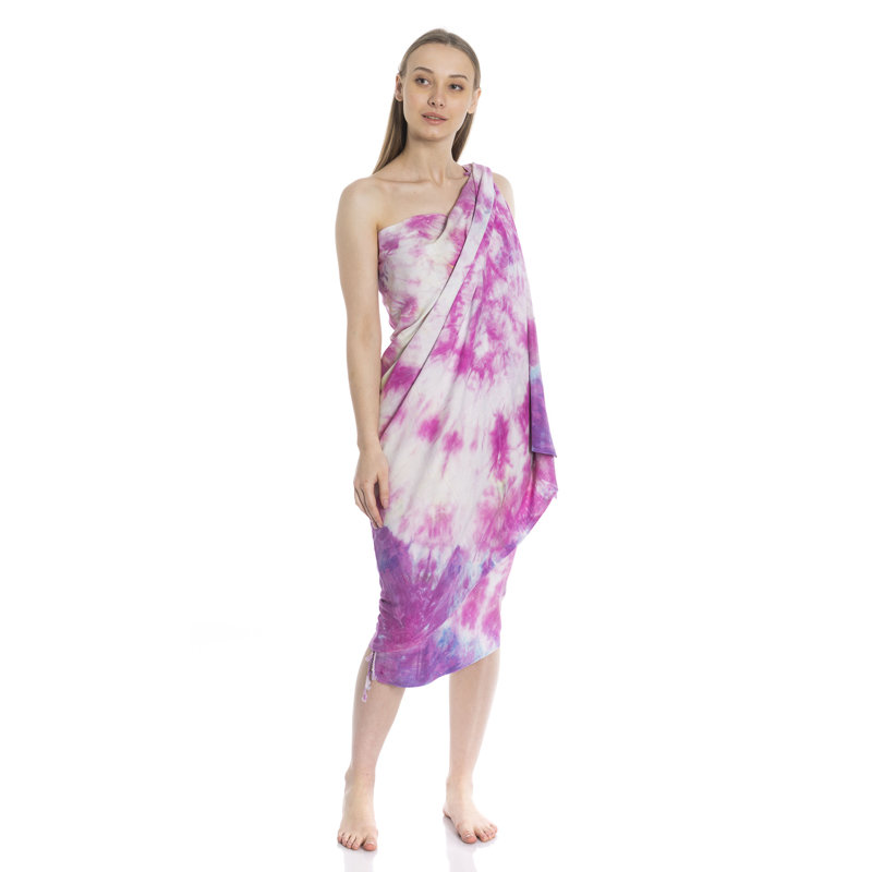 Serviette de bain en coton Tie-Dye, Rose