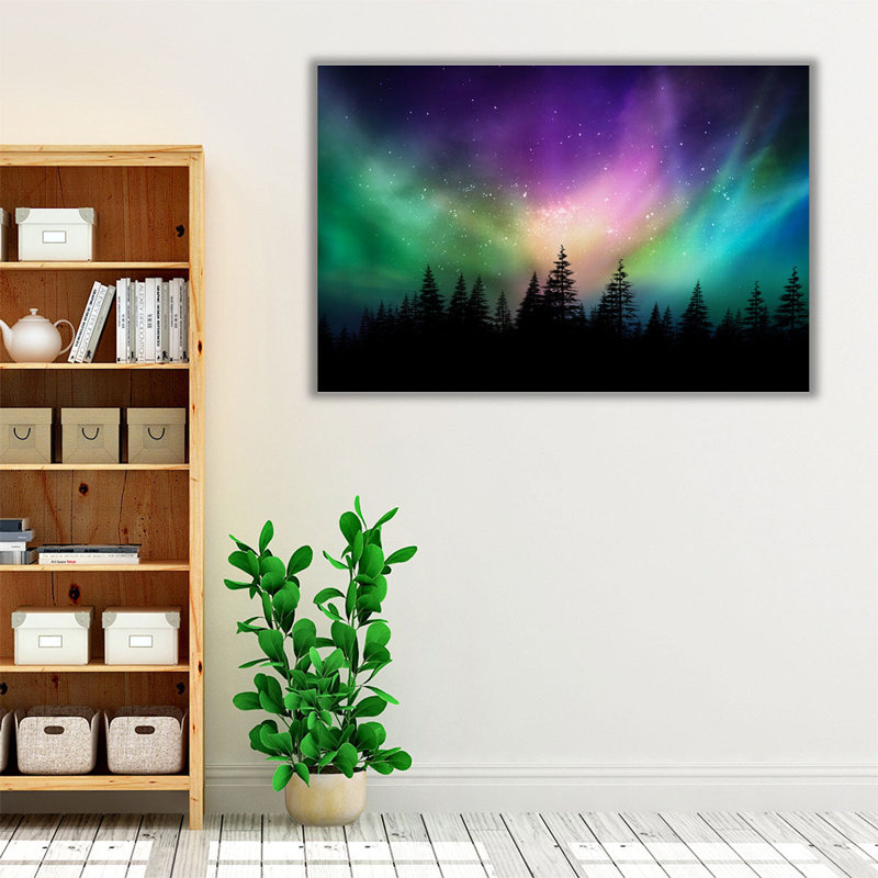«Northern Lights» multicolore, reproduction d'art sur toile, H 40 po x l 60 po