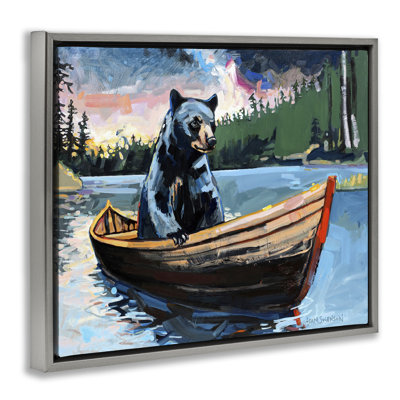  «Boating Bear», art mural encadré flottant par Adam Swanson