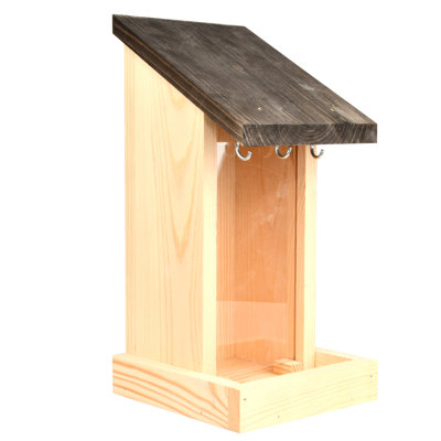 Silo with Suet Ball Hooks Hopper Bird Feeder