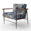 Fauteuil bleu et floral Bouquet-1724425446