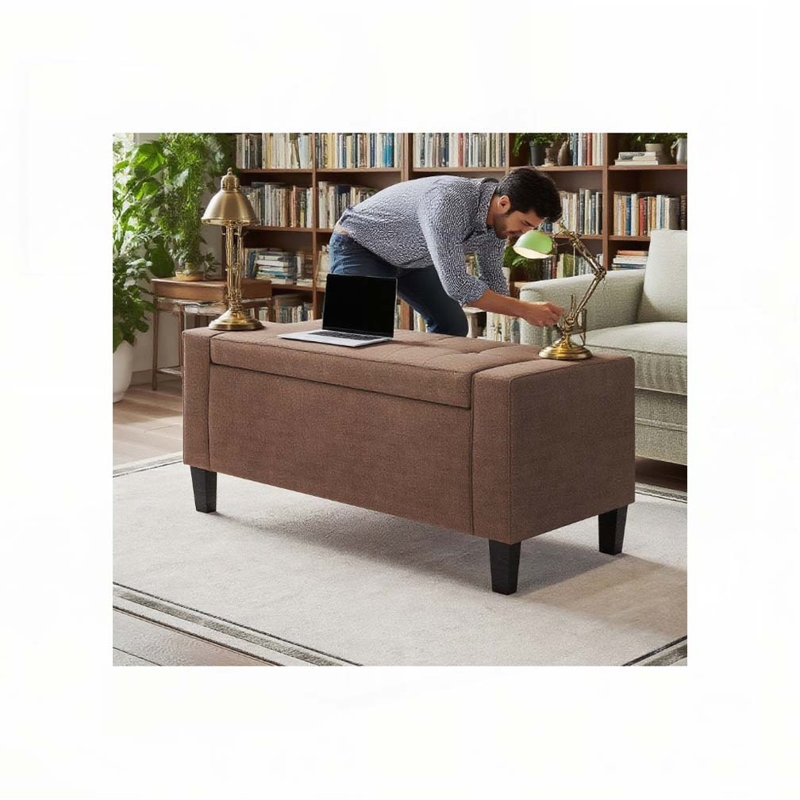 Banc de rangement en similicuir
