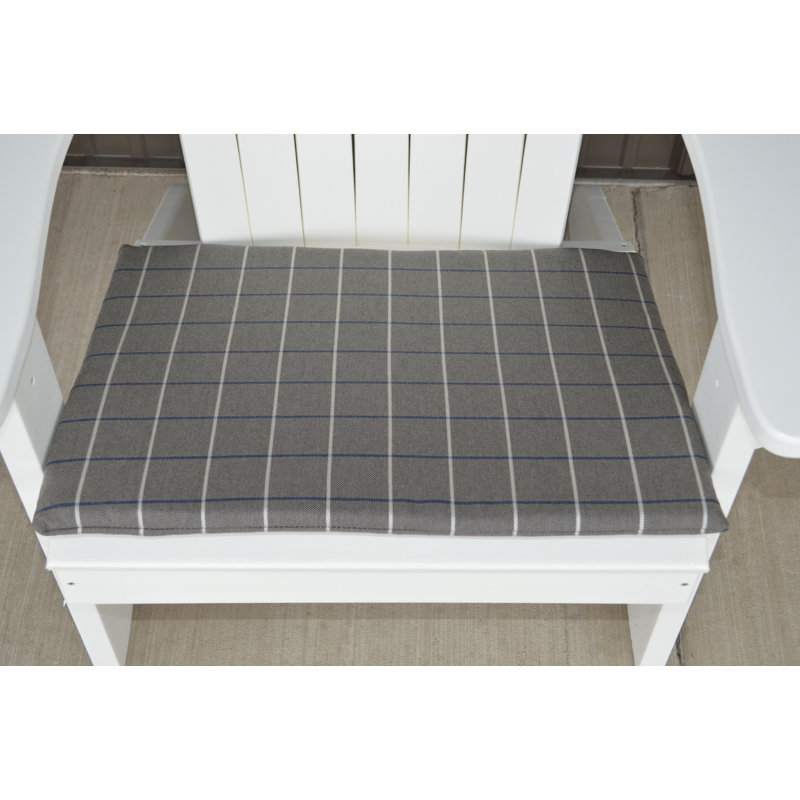 Striped Fabric Indoor/Outdoor Chair Cushion, Tan, 22" W x 38" D