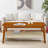 Mid-Century Rectangle Coffee Table with Woven Shelf
