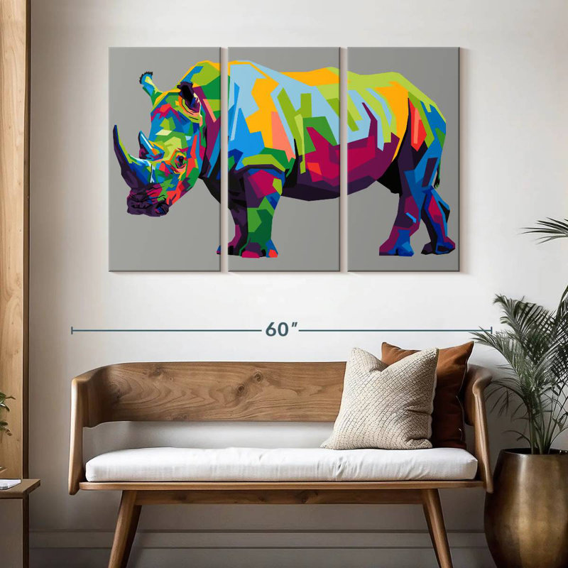 Brampt Pop Rhinoceros, 32" H x 50" W