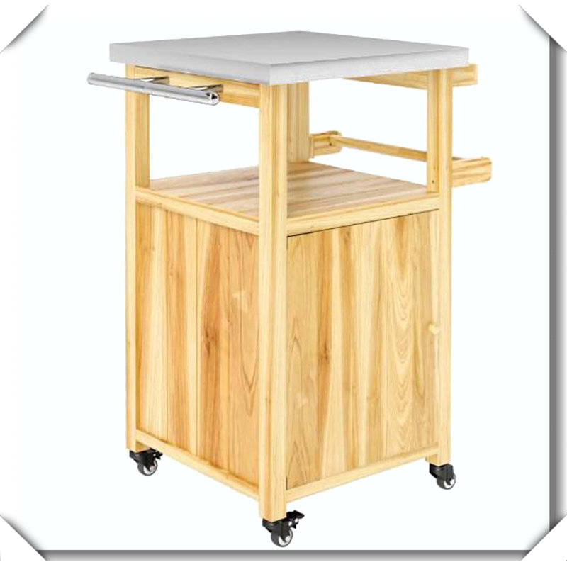 Wood Outdoor Kitchen Island Multi Use Grill Cart, Natural Wood