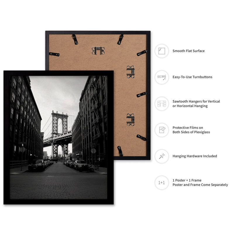 Rues de Brooklyn, Black Framed, Poster, 24"H x 32"W