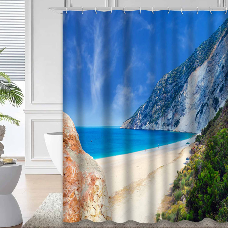 Plage, île, belle côte bleue, destination Europe avec 12 crochets, L 72 po x l 78 po