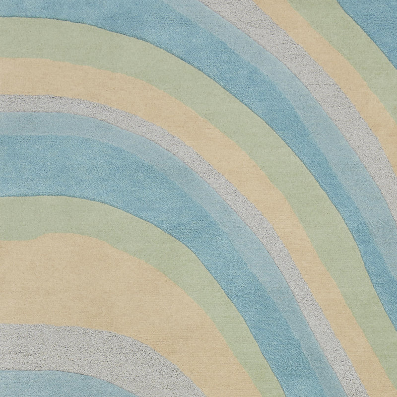 Bevill Handmade Hand Tufted Wool Ocean Area Rug, Rectangle 5' x 8'